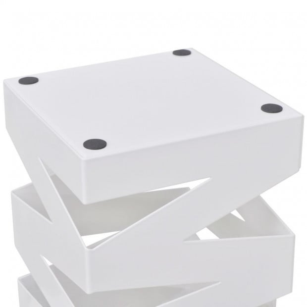 White Square Umbrella Stand Storage Holder Walking Stick Steel 48.5 Cm Image 3