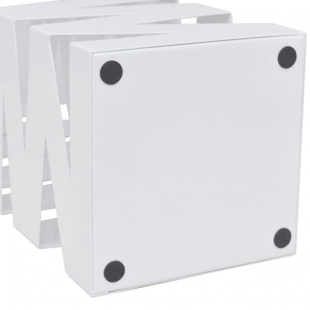White Square Umbrella Stand Storage Holder Walking Stick Steel 48.5 Cm Image 4