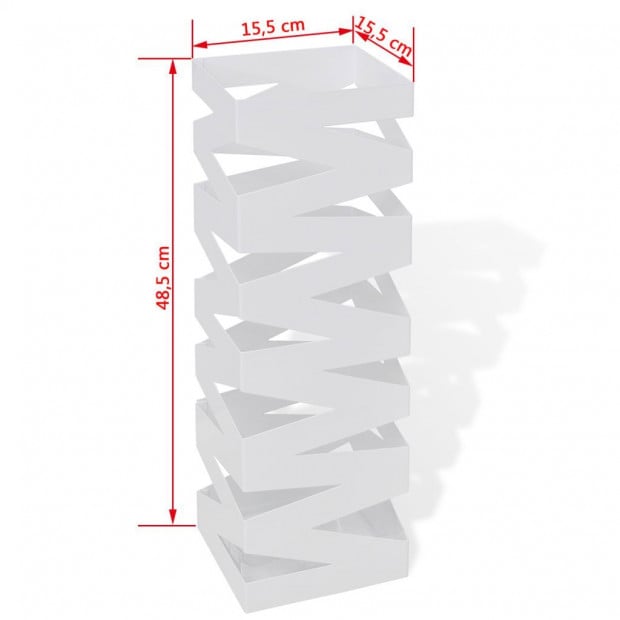 White Square Umbrella Stand Storage Holder Walking Stick Steel 48.5 Cm Image 5