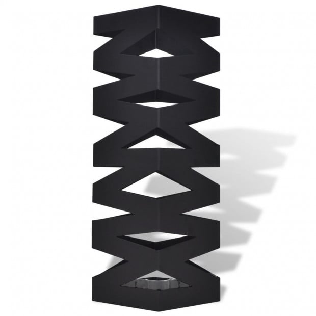 Black Square Umbrella Stand Storage Holder Walking Stick Steel 48.5 Cm Image 2