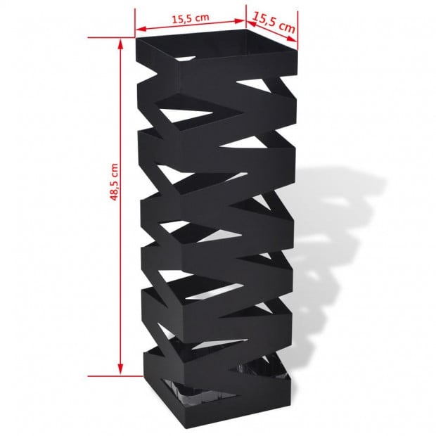 Black Square Umbrella Stand Storage Holder Walking Stick Steel 48.5 Cm Image 5