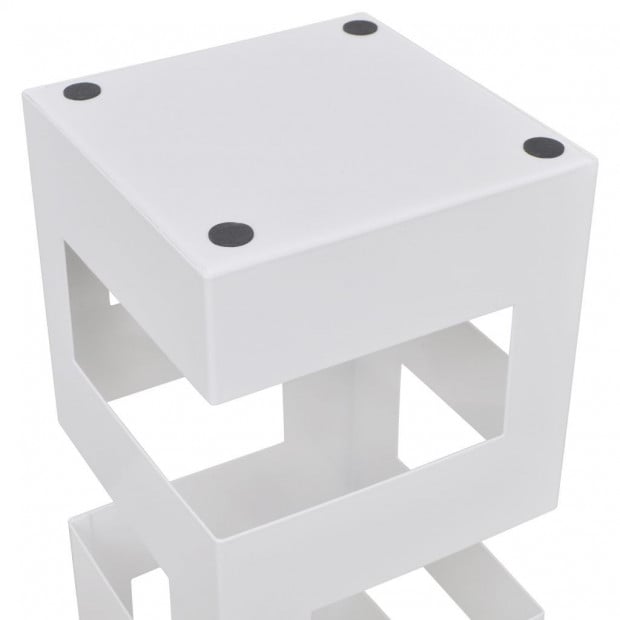 White Square Umbrella Stand Storage Holder Walking Stick Steel 48.5 Cm Image 4