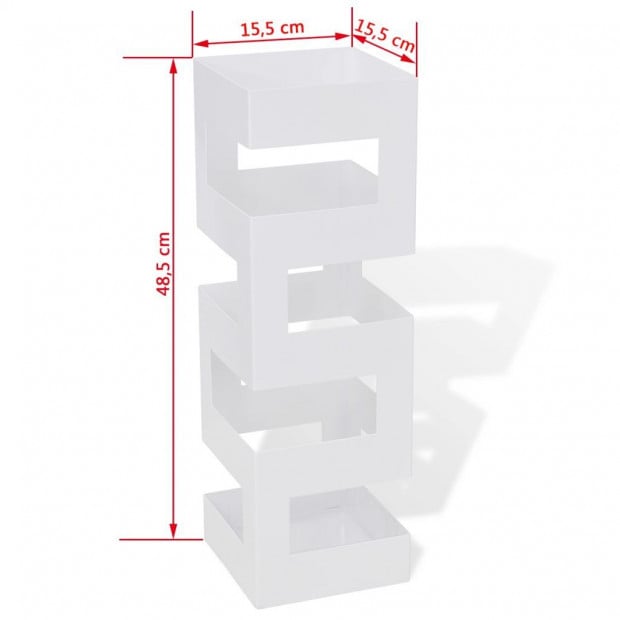 White Square Umbrella Stand Storage Holder Walking Stick Steel 48.5 Cm Image 5