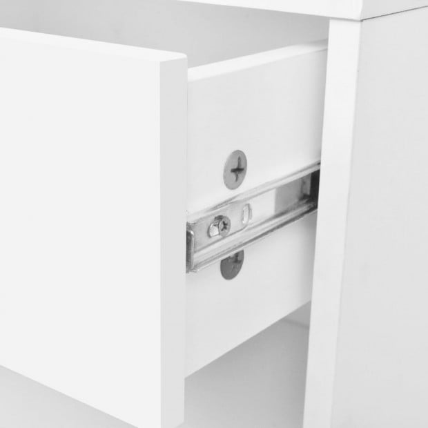 Nightstand 2 Pcs With Drawer White Image 6