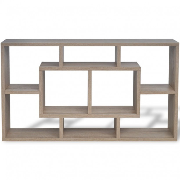 Floating Wall Display Shelf 8 Compartments Oak Colour Image 4
