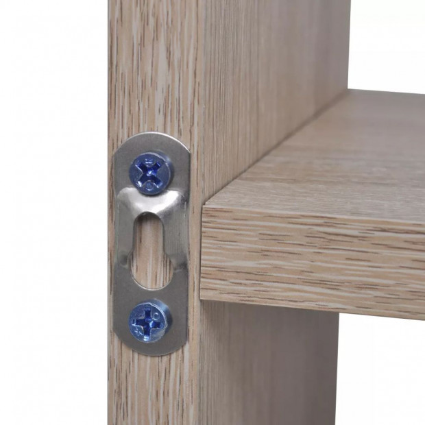 Floating Wall Display Shelf 8 Compartments Oak Colour Image 5