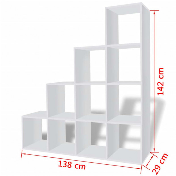 Staircase Bookcase/display Shelf 142 Cm White Image 7