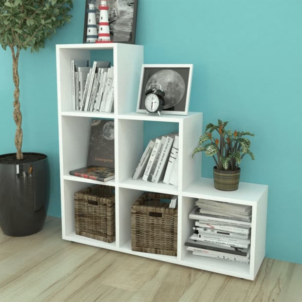 Staircase Bookcase/display Shelf 107 Cm White Image 2