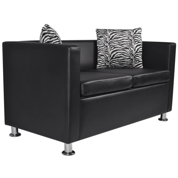Sofa Set Artificial Leather 3-seater And 2-seater Black Image 8