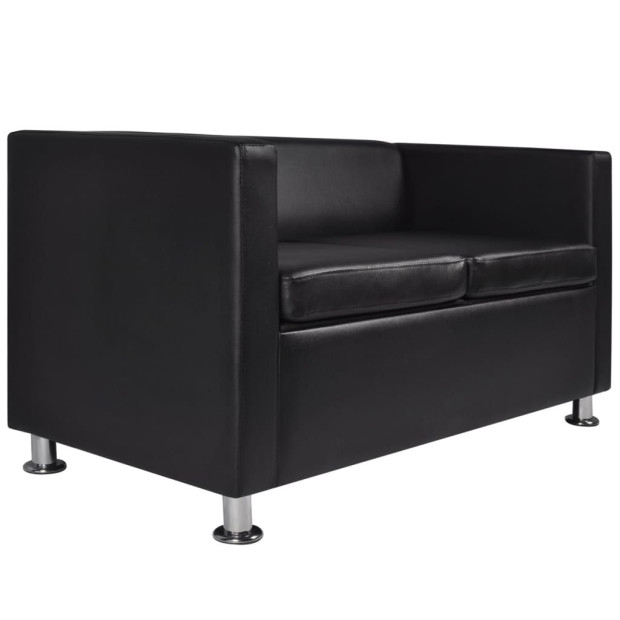 Sofa Set Artificial Leather 3-seater And 2-seater Black Image 9