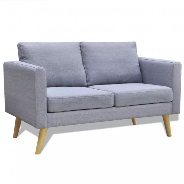 Sofa Set 2-seater And 3-seater Fabric Light Grey Image 2