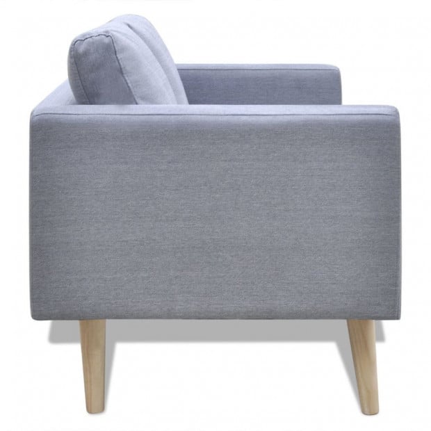 Sofa Set 2-seater And 3-seater Fabric Light Grey Image 3
