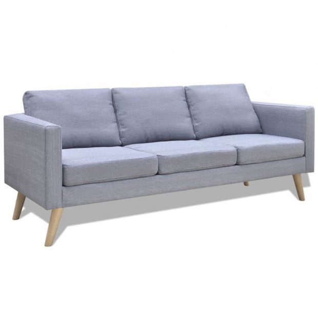 Sofa Set 2-seater And 3-seater Fabric Light Grey Image 5