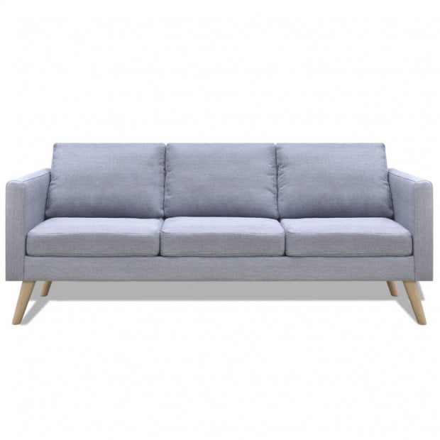 Sofa Set 2-seater And 3-seater Fabric Light Grey Image 6
