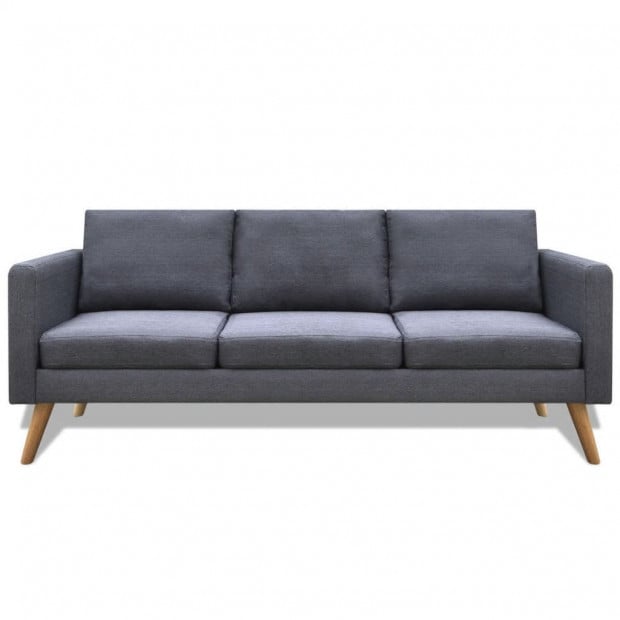 Sofa Set 2-seater And 3-seater Fabric Dark Grey Image 3