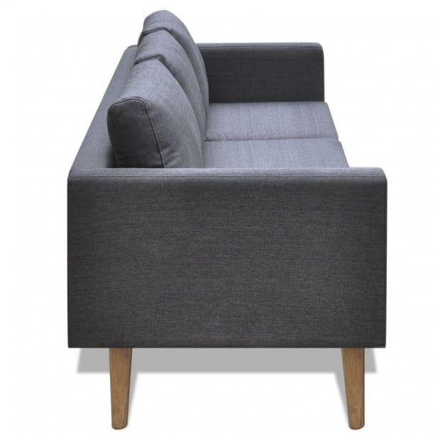 Sofa Set 2-seater And 3-seater Fabric Dark Grey Image 5