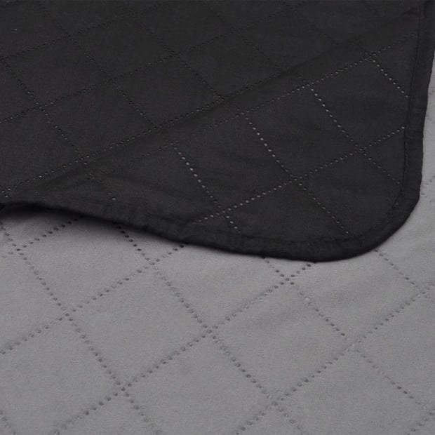 Double-sided Quilted Bedspread Black/grey 220 X 240 Cm Image 3