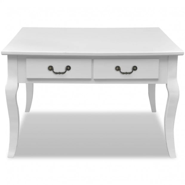 Coffee Table With 4 Drawers White Image 4