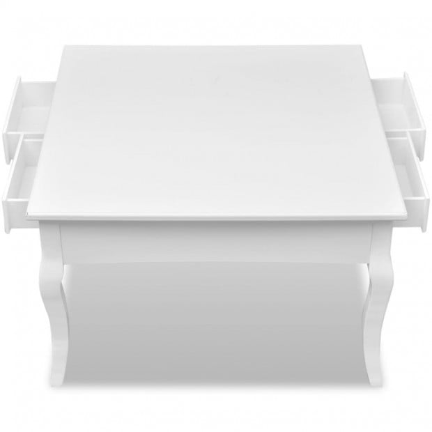 Coffee Table With 4 Drawers White Image 5