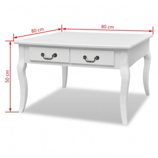 Coffee Table With 4 Drawers White Image 7