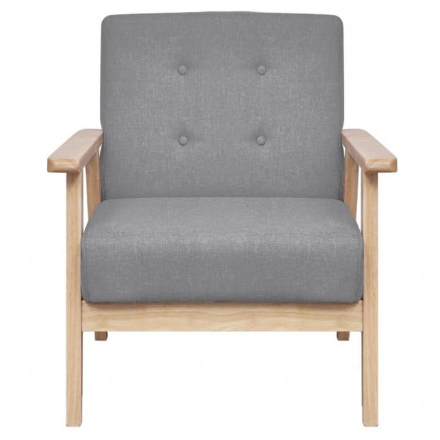 Sofa Set 2 Pieces Fabric Light Grey Image 6
