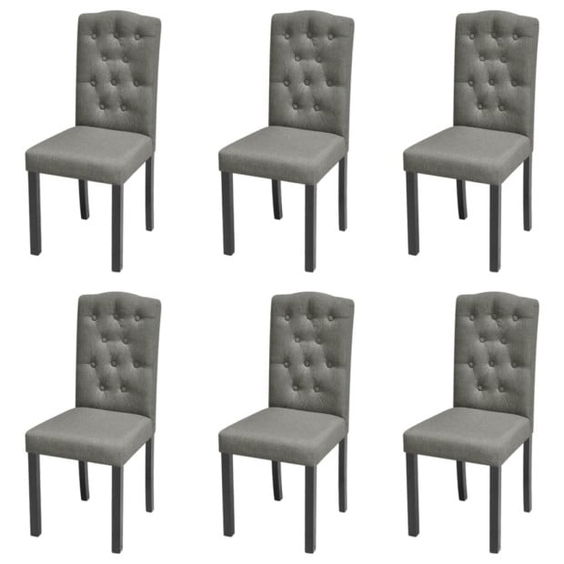 Dining Chairs 6 Pcs Grey Fabric