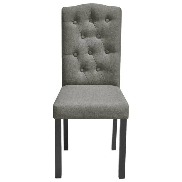 Dining Chairs 6 Pcs Grey Fabric Image 3