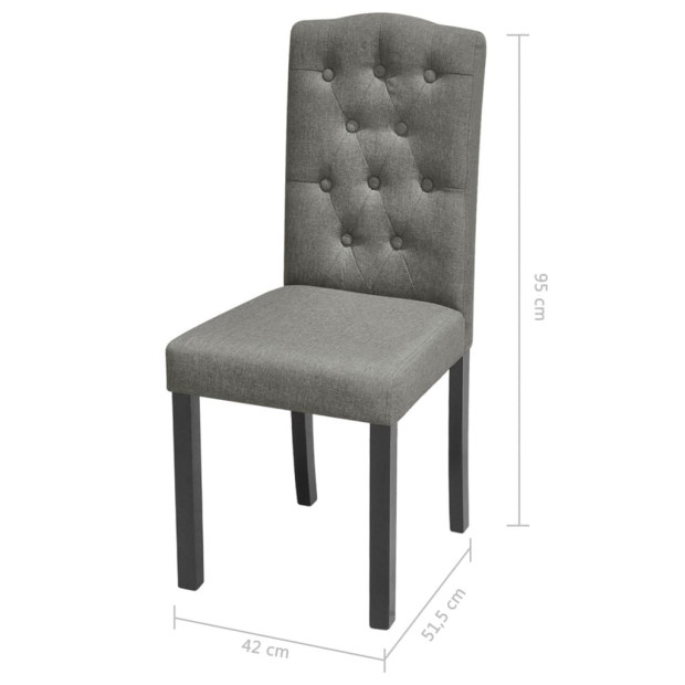 Dining Chairs 6 Pcs Grey Fabric Image 7