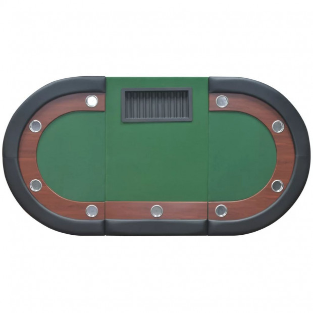 10-player Poker Table With Dealer Area And Chip Tray Green Image 6