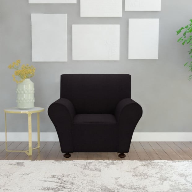Stretch Couch Slipcover Black Polyester Jersey Image 4
