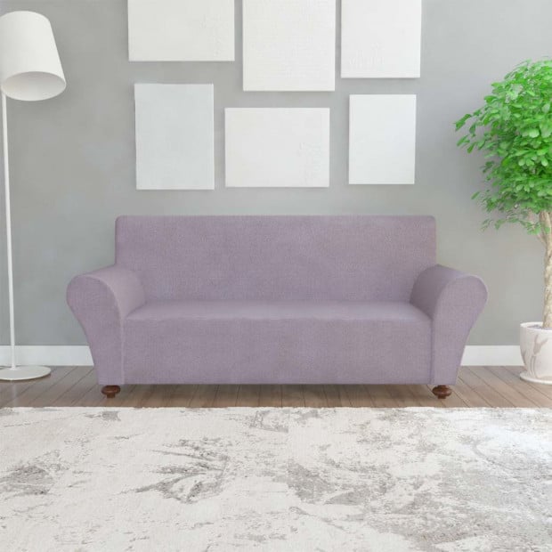 Stretch Couch Slipcover Grey Polyester Jersey Image 4