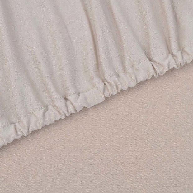 Stretch Couch Slipcover Beige Polyester Jersey Image 2