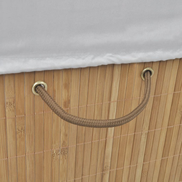 Rectangular Bamboo Laundry Bin Natural Image 2