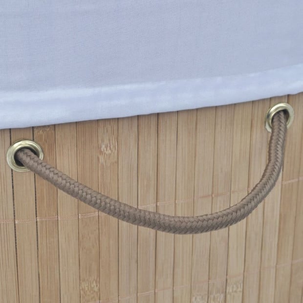 Bamboo Laundry Bin Oval Natural Image 2