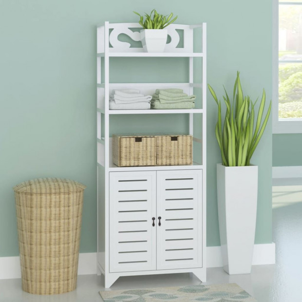 Bathroom Cabinet Albuquerque Wood White 46x24x117.5 Cm