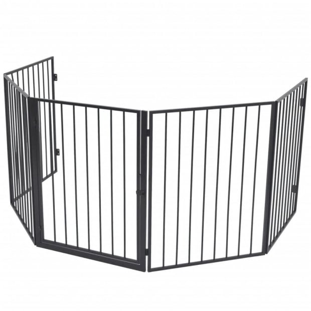 Pet Fireplace Fence Steel Black Image 2