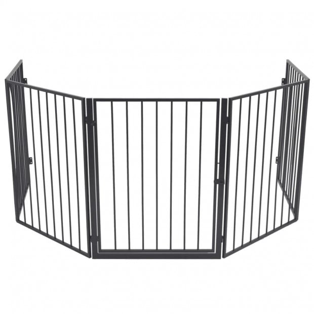 Pet Fireplace Fence Steel Black Image 3