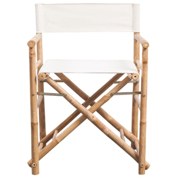 Folding Directors Chair 2 Pcs Bamboo And Canvas Image 3