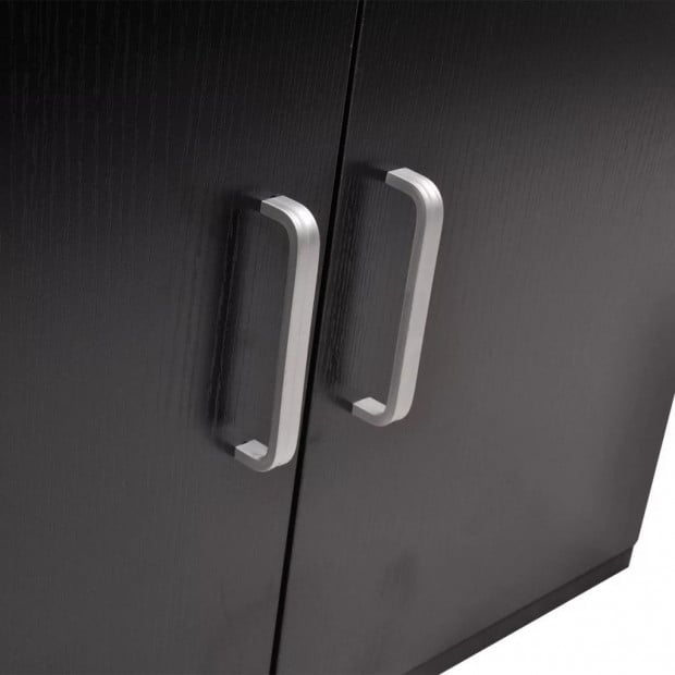Three Piece Bathroom Furniture And Basin Set Black Image 4