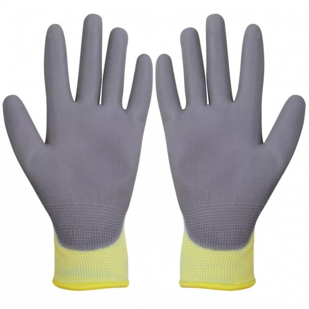 Work Gloves Pu 24 Pairs White And Grey Size 10/xl Image 2