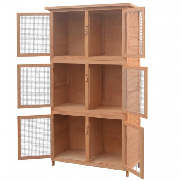 Animal Rabbit Cage 6 Rooms Wood Image 4