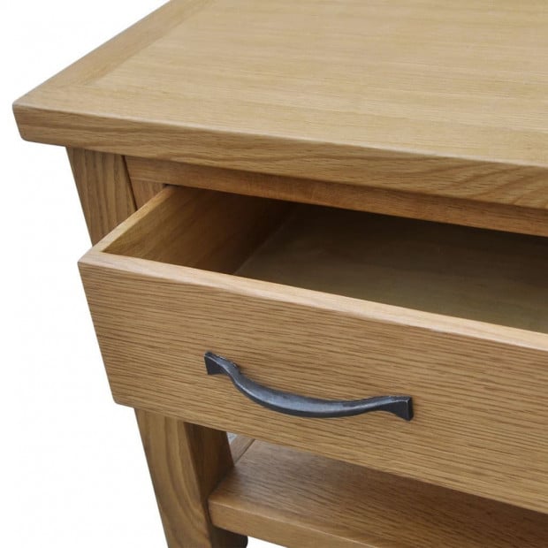 Table 88x53x45 Cm Solid Oak Wood Image 4