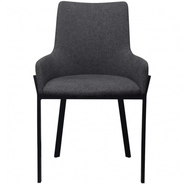 Grey Fabric Dining Chairs 2 Pcs Dark Image 2
