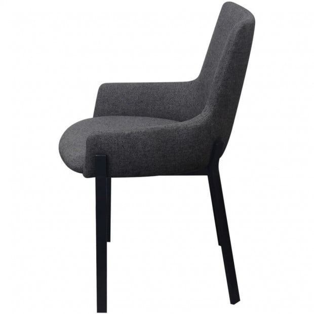 Grey Fabric Dining Chairs 2 Pcs Dark Image 3