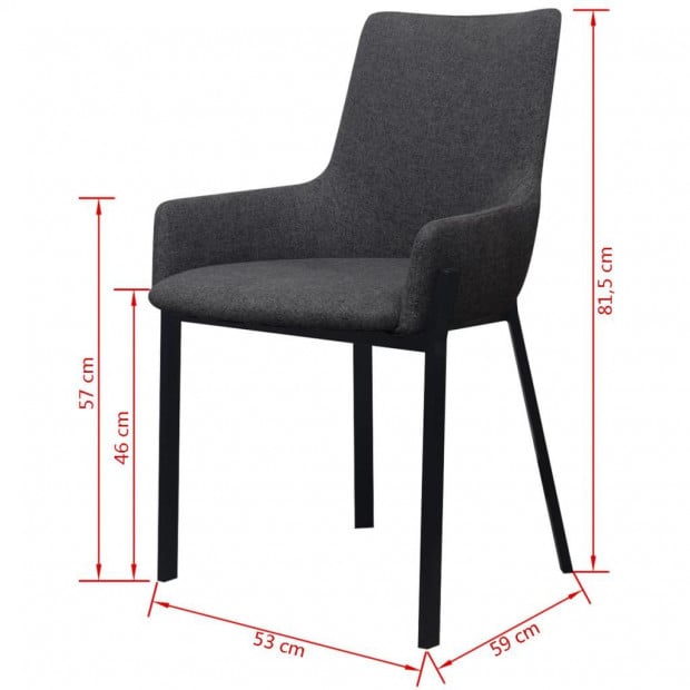 Grey Fabric Dining Chairs 2 Pcs Dark Image 7