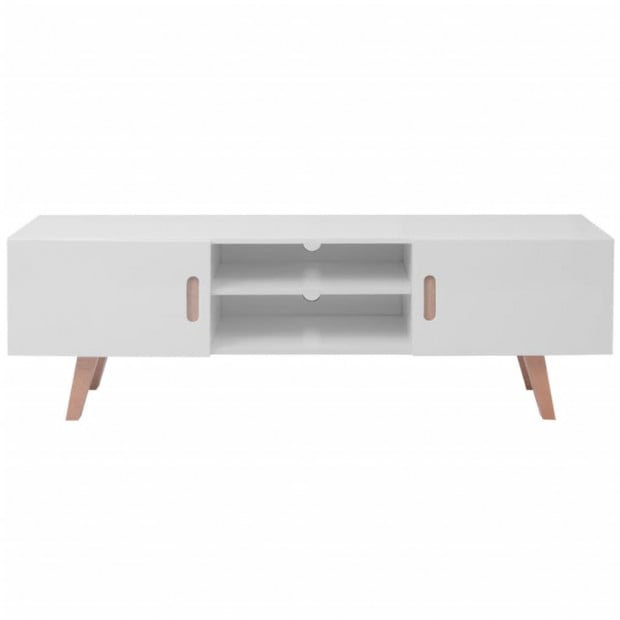 Tv Stand Mdf 150x35x48.5 Cm High Gloss White Image 3