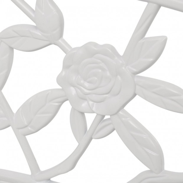 Garden Bench 100 Cm Cast Aluminium White Image 3