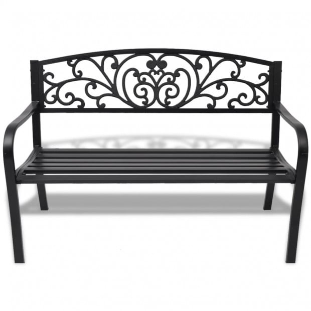 Garden Bench 127 Cm Cast Iron Black Image 2