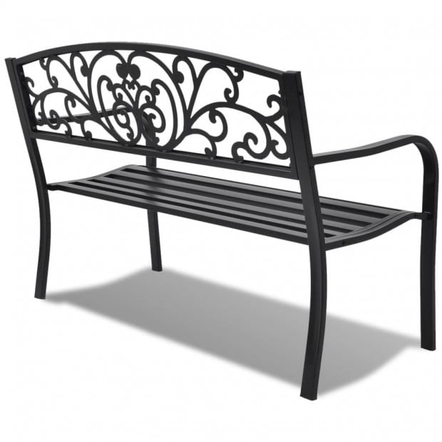 Garden Bench 127 Cm Cast Iron Black Image 3