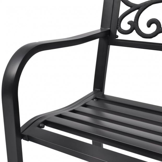 Garden Bench 127 Cm Cast Iron Black Image 5